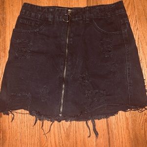 Black Zip-Up Skirt